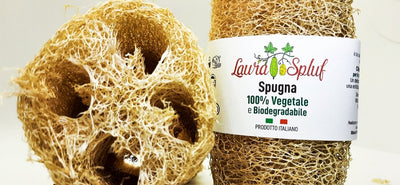 Dettaglio della texture del cilindro di luffa da 11 cm di Laura Spluf