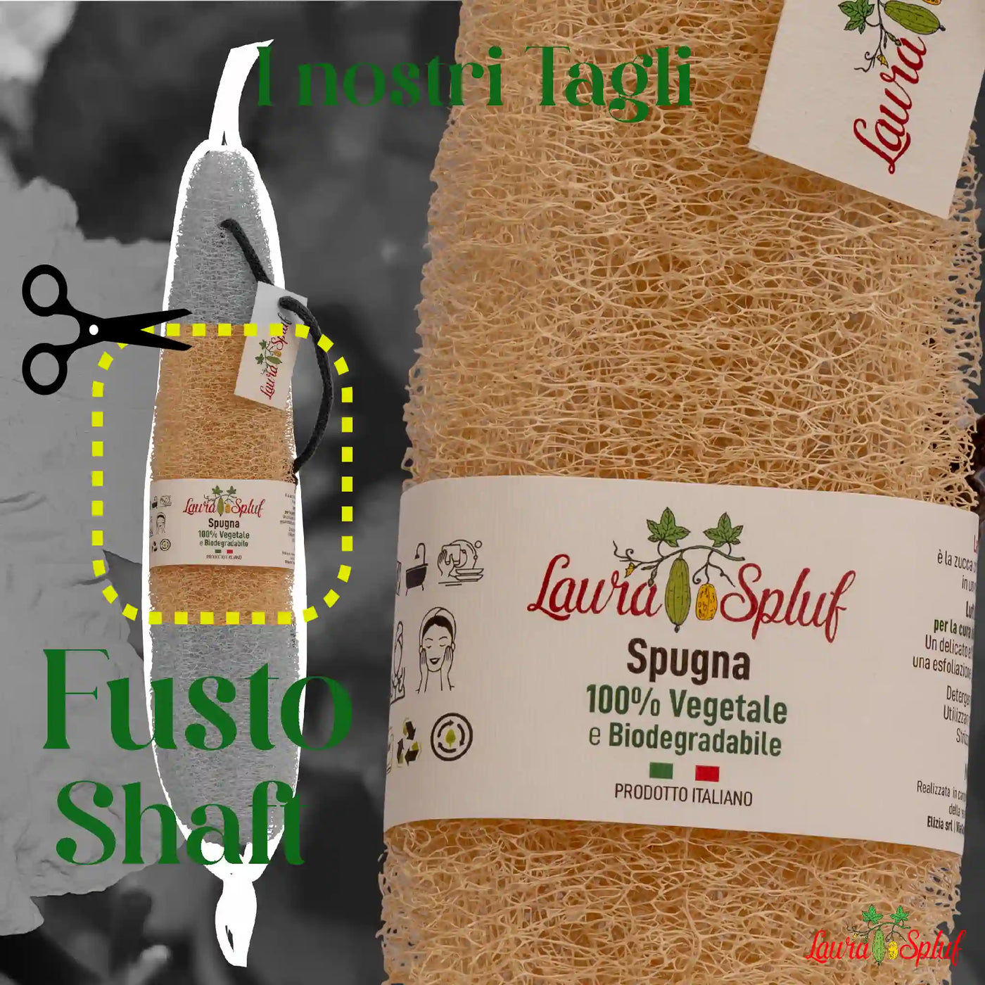 🌱 LAURA SPLUF: CILINDRO DI LUFFA DA 11 CM 🌱